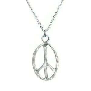 Peace sign necklace hippie accessories hippie jewelry for women stainless steel